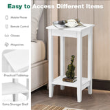 Narrow Sofa Side Table with Storage Shelf for Living Room