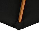 Outsunny 3(m) Garden Parasol, Pulley Operated Patio Umbrella, Wooden Table Market Umbrella with Rope Pulley Mechanism and 8 Ribs, Black