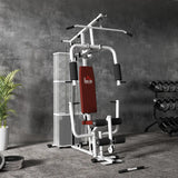 HOMCOM Multifunction Home Gym Weight Training Workout Station Fitness Strength Machine, White