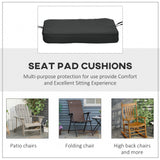 Outsunny Set of 6 Chair Cushion Seat Pads Dining Chair w/ Straps Indoor Outdoor Removable Tie On Garden Patio, Black
