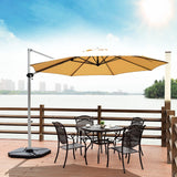 Round Cantilever Umbrella with Heavy-Duty Aluminum Pole for Garden-Beige
