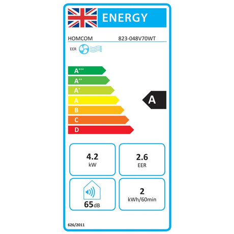 HOMCOM 14000 BTU Mobile Air Conditioner for Room up to 35m², Smart Home WiFi Compatible, with Dehumidifier, Fan, 24H Timer