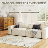 HOMCOM Modern Area Rug, Swirl Pattern Machine Washable Rug, Allergy-Friendly Floor Carpet for Living Room, Bedroom, Dining Room, Home Office, 170 x 120 cm, Cream White