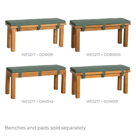 Westbury Bench Pad 104cm in Green (WES217)