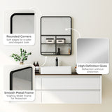 HOMCOM Rectangular Wall Mirror with HD Glass - Black
