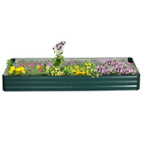 Outsunny Metal Raised Garden Bed Planter Box Outdoor Planters for Growing Flowers, Herbs, Green, 241x90.5x30cm