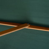 Outsunny 3(m) Wooden Patio Umbrella, Pulley Operated Garden Parasol with Rope Pulley Mechanism and 8 Ribs, Dark Green