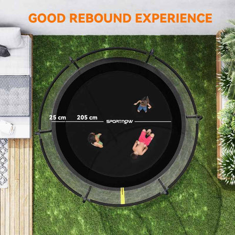 SPORTNOW 8ft Trampoline with Enclosure Net and Spring Cover, Outdoor Trampoline Garden Jumping Mat, Black