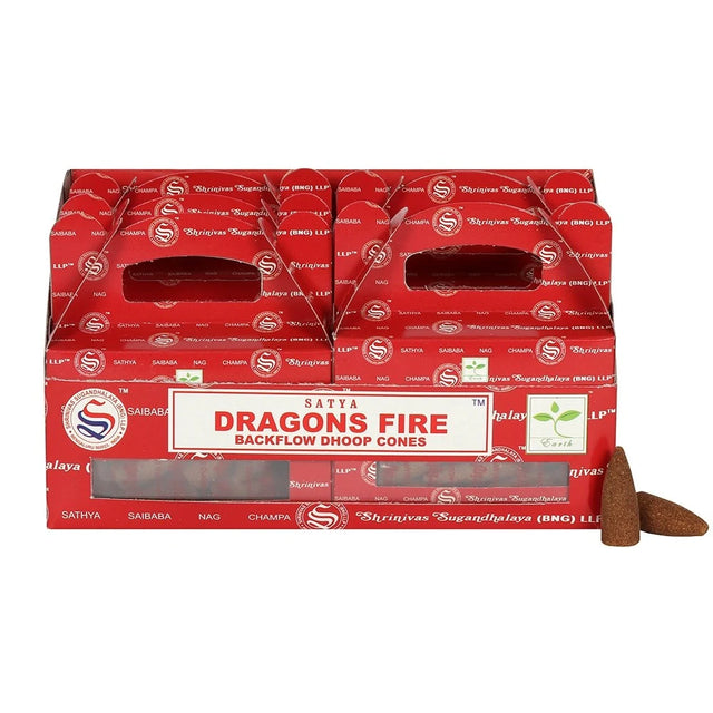Set of 6 Dragons Fire Backflow Dhoop Cones by Satya (6/30)