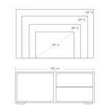 HOMCOM High Gloss TV Stand Storage Cabinet with 2 Shelves for Living Room Home Furniture White