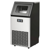 HOMCOM Commercial Ice Maker Machine, Freestanding Stainless Steel Ice Machine with Self-Cleaning, LCD Display, 45kg/24 Hours and 11kg Storage for Home, Office, Bar, Restaurant