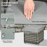 Outsunny Seven-Piece Firepit Table Rattan Sofa Set - Grey