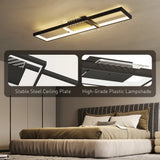 HOMCOM LED Ceiling Light, Modern Dimmable Ceiling Light with Wall Switch & Remote Control, Flush Mount Ceiling Lamp with 3000-6000K Colour Temperatures for Living Room, Bedroom, Black
