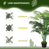 Outsunny 125cm/4FT Artificial Palm Plant Decorative Tree with Nursery Pot, Fake Plastic Indoor Home Office Dcor, Green