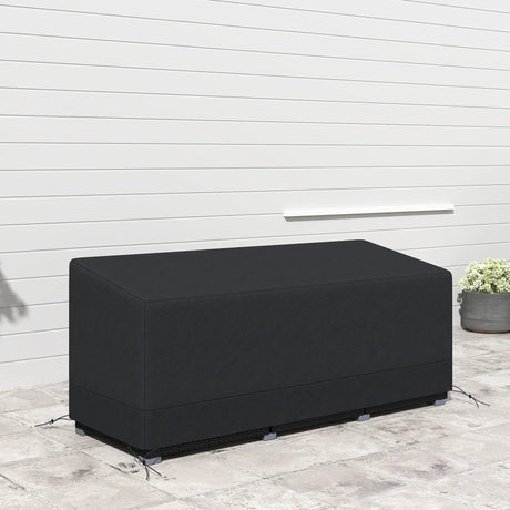 Outsunny Rectangular Patio Garden Furniture Cover Waterproof for 3 Seater Sofa Bistro Set, UV Resistant Protection 600D Oxford Fabric Rattan Lounge Clean Cover, 190 x 72 x 76cm, Black