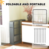 PawHut Eight-Panel Dog Playpen with Door, for Large Dogs, Indoors, Outdoors, 60cm Tall, Black