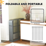PawHut Eight-Panel Dog Playpen with Door, for Large Dogs, Indoors, Outdoors, 60cm Tall, Black