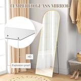 HOMCOM 162cm Aluminium Frame Standing Mirror - Gold