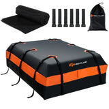 Waterproof roof box with 600 L capacity for all vehicles 132x100x43cm Black+Orange