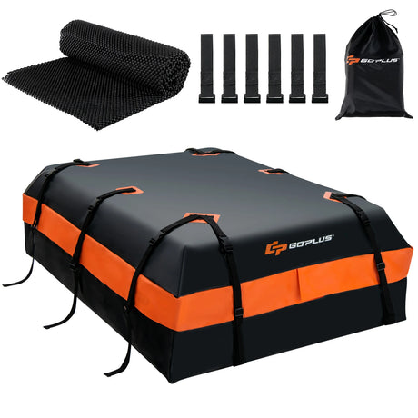 Waterproof roof box with 600 L capacity for all vehicles 132x100x43cm Black+Orange
