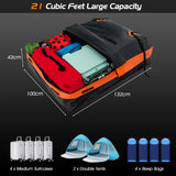 Waterproof roof box with 600 L capacity for all vehicles 132x100x43cm Black+Orange