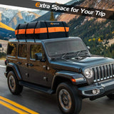 Waterproof roof box with 600 L capacity for all vehicles 132x100x43cm Black+Orange