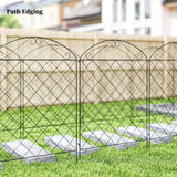 Outsunny Decorative Garden Fencing, 43in x 11.5ft Outdoor Picket Fence Panels, 4PCs Rustproof Metal Wire Landscape Flower Bed Border Edging, Black