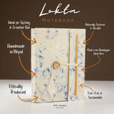 Lokta Mixed Blue Cotton Notebook  Medium (15x12cm)  45 Leaves