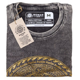 Nomad Sari Stonewashed Cotton T-Shirt  Chakra  Dark Grey  Medium