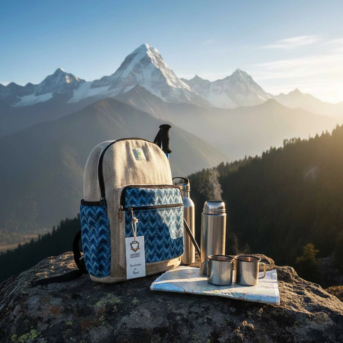Large Kathmandu Backpack - Dhaka Design (39x28x13cm)