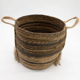 Bananna Leaf & Seagrass Large Baskets - Natural Browns- Set of 3