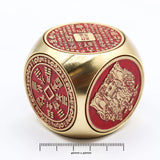 Feng Shui Fortune - Red & Brass Prosperity Cube - Flat