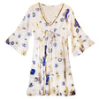 Nomad Sari Evil Eye Dress  White, Blue & Gold  Size M/L
