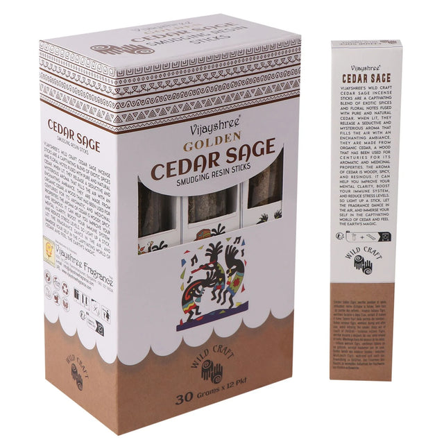 Golden Cedar Sage Smudging Resin Sticks  30g
