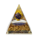 Med Organite Pryamids 7x6cm - Wrapped Amythist - Copper Chips