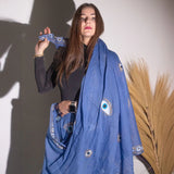 Nomad Sari Pareo  Rich Blue & Gold Evil Eye Print