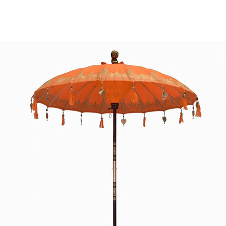 Bali Patio Parasol - Cotton - Orange Decor - 1.5m