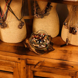 Molten Glass Wavy Bowl on Wood 18cm