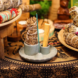 Palo Santo Stick & Smudge Holder - Lotus Flower - Blue