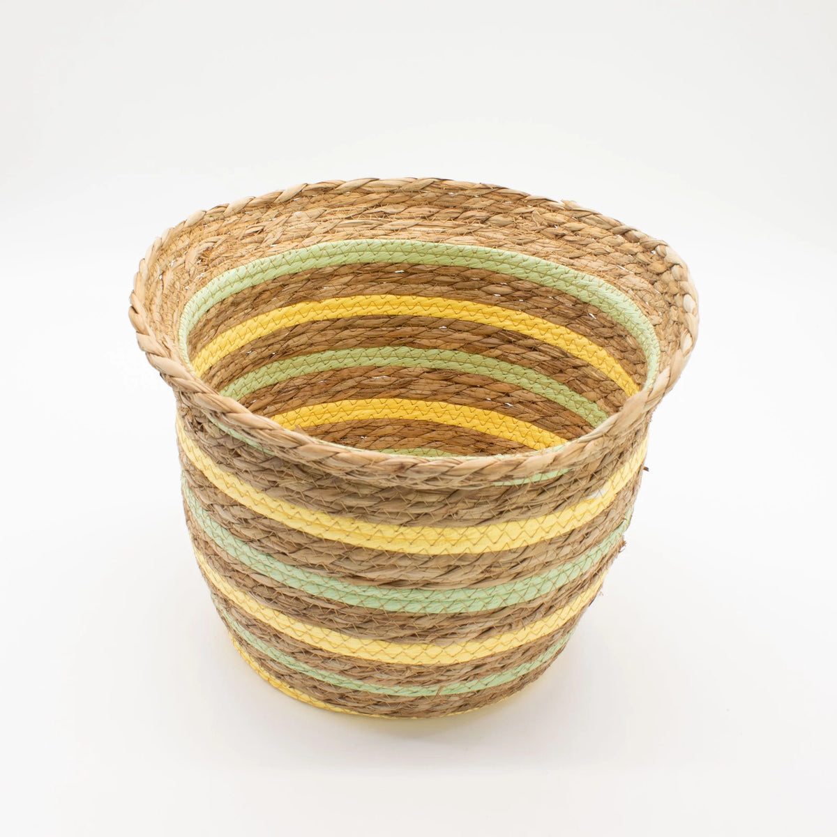 Seagrass & Straw Vase Shaped Baskets  - Natural Yellow & Green - Set of 3