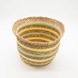 Seagrass & Straw Vase Shaped Baskets  - Natural Yellow & Green - Set of 3