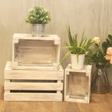 Wooden Storage Crates  Whitewash (Set of 3)