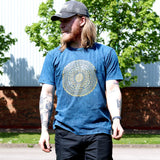 Nomad Sari Stonewashed Cotton T-Shirt  Mandala  Blue  Large
