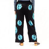 Japanese Style Lounge Pants - Black & Blue - L