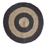 Round Seagrass Black & Tan - Circles - 1m
