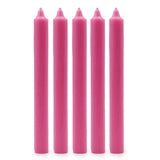 Solid Colour Dinner Candles - Rustic Deep Pink - Pack of 5