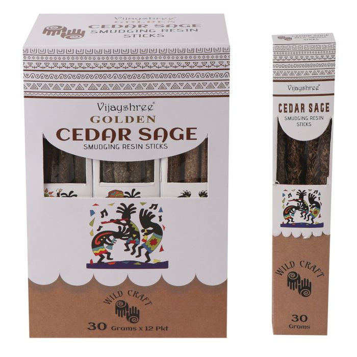 Golden Cedar Sage Smudging Resin Sticks  30g