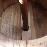 Beer Barrel Stool & Parasol Stand  Natural Wood 38 x 32 cm
