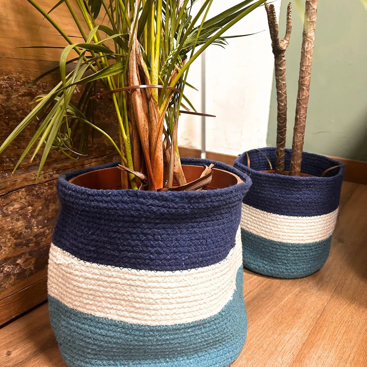Set of 3 Evil Eye Jute Rope Baskets