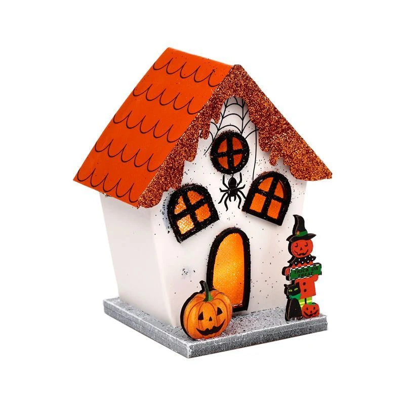 Spooky Spider Pumpkin House Halloween LED Decoration